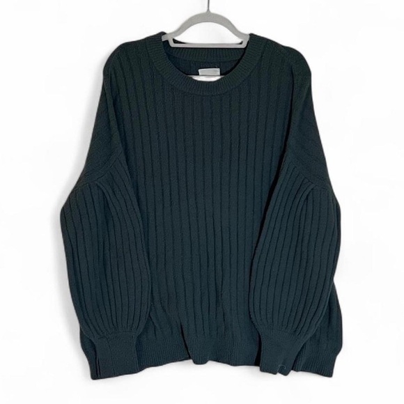 Aerie Dark Green Ribbed Women’s Sweater - Picture 1 of 3